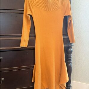 Asymmetrical Mustard Dress